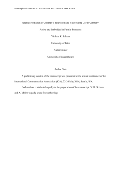 Parental Mediation of Children`s Television and Video Game Use in