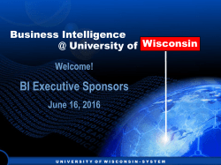 Brio Worldwide User Conference - University of Wisconsin System