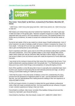 Macmillan Primary Care Update July 2014 Play review: `Home