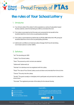 the rules of Your School Lottery