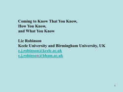 Implicit to explicit representations of knowledge II. Coming to know