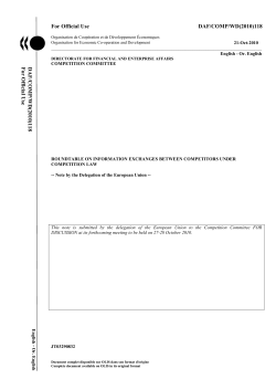 Information exchanges between Competitors under Competition Law