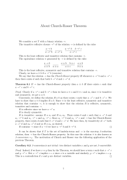 About Church-Rosser Theorem