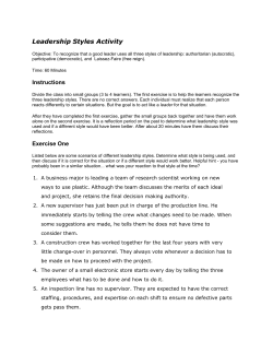 Leadership Styles Activity