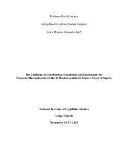 The Challenge of Coordination, Investment, and Employment for