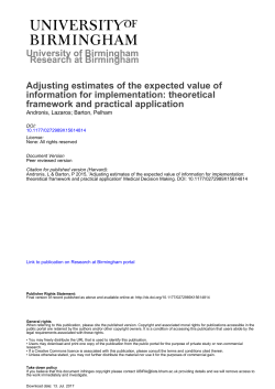 University of Birmingham Adjusting estimates of the expected value