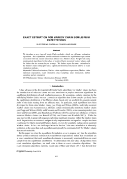 exact estimation for markov chain equilibrium - Chang