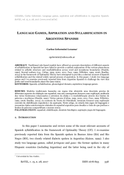 language games, aspiration and syllabification in argentine spanish
