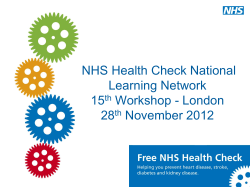 Alison Daykin Policy Manager, NHS Health Check programme