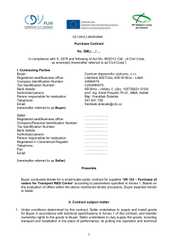 Kupn&iacute; smlouva - Centrum dopravn&iacute;ho v&yacute;zkumu, vvi