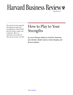 How to Play to Your Strengths