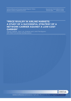 price rivalry in airline markets: a study of a successful strategy of a