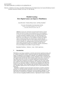 Mindful Gaming: How Digital Games Can Improve Mindfulness (PDF