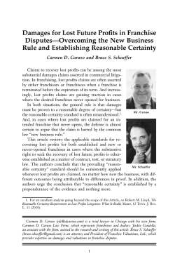 Damages for Lost Future Profits in Franchise Disputes