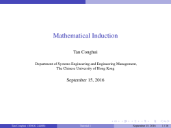 Mathematical Induction - Department of Systems Engineering and
