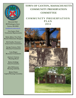 Community Preservation Plan - Community Preservation Coalition