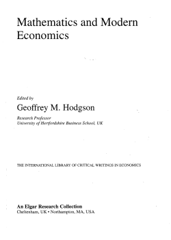 Mathematics and Modern Economics