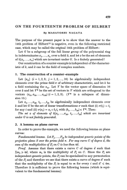 459 ON THE FOURTEENTH PROBLEM OF HILBERT The purpose
