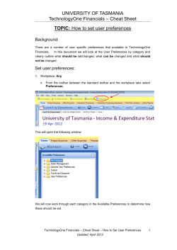 How to set user preferences