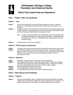Flag Football Rules - Northwestern Michigan College