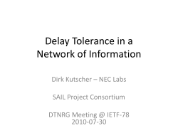 PowerPoint Presentation - Delay Tolerant Networks of