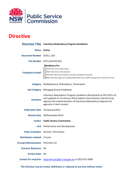 PSC Directive 2011_023, Voluntary Redundancy Program Guidelines