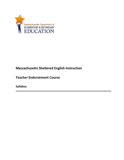 SEI Endorsement Course Syllabus - Full Teacher