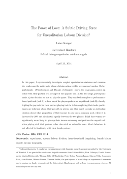 The Power of Love: A Subtle Driving Force for Unegalitarian Labour