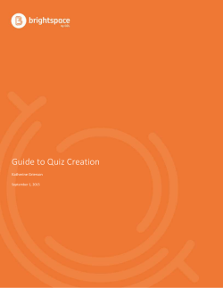 Guide to Quiz Creation - Brightspace Community