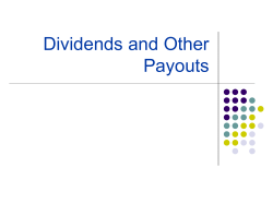 Dividends and Other Payouts