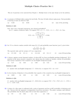 Multiple Choice Practice Set 1