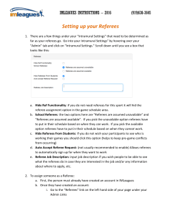 Setting Up Your Referees 2.0