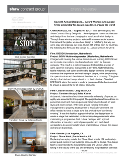Seventh Annual Design Is&hellip; Award Winners Announced Firms