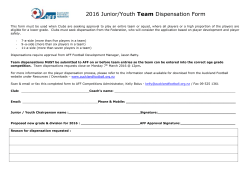 Junior/Youth TEAM Dispensation Request