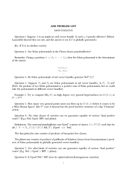 AIM PROBLEM LIST Question 1. Suppose A is an ample (or nef