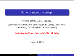 Rational subsets in groups