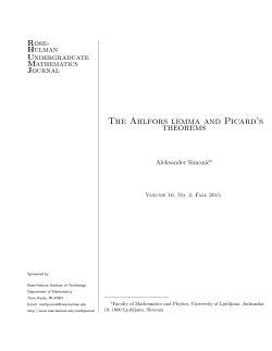 The Ahlfors lemma and Picard`s theorems - Rose