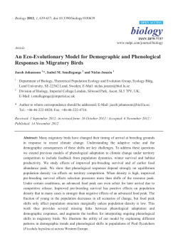 An Eco-Evolutionary Model for Demographic and