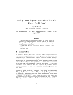 Analogy$based Expectations and the Partially Cursed Equilibrium"