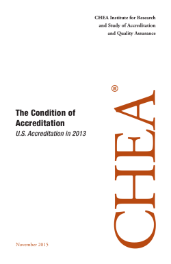 The Condition of Accreditation - Council for Higher Education