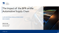 BPR Experiences in the Automotive Supply Chain