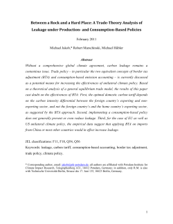 Carbon Leakage: Optimal Policies