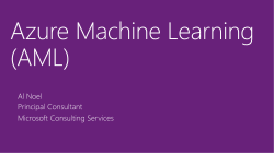 Azure Machine Learning NOVA SQL 200150824