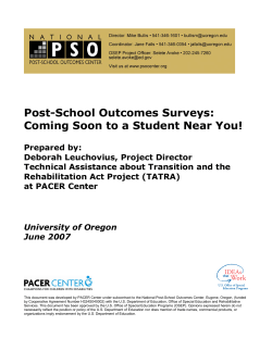 Post-School Outcomes Surveys