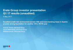 Presentation Q1 2017 - Erste Group Bank AG
