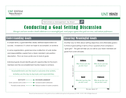Tips for Conducting a Goal Setting Discussion HANDOUT APRIL