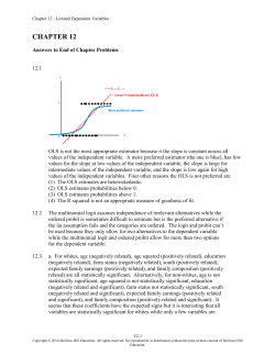 Chapter 12 - Limited Dependent Variables CHAPTER 12 Answers to