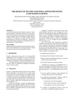 The Design of Multiplayer Simulations for Online Game