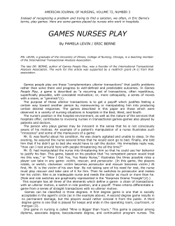 games nurses play