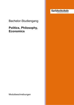 Bachelor-Studiengang Politics, Philosophy, Economics